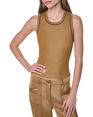 DKNY Contrast Stitch Tank - Brown