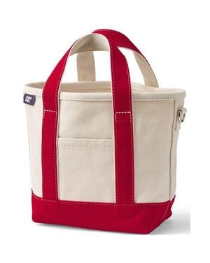 Lands' End Canvas Open Top Tote Bag Regular & Long Handle Carry All - Pink