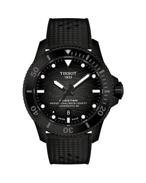 Tissot Seastar 2000 Professional Powermatic 80 Rubber Strap Watch, 46Mm - Black