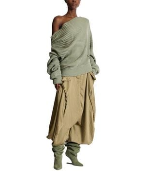 Balmain Draped Asymmetrical Sweater - Green