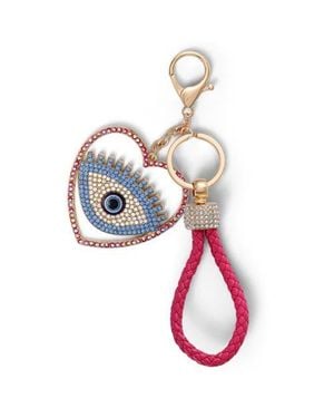 Jessica Simpson Evil Eye Heart Keychain With Strap - Blue