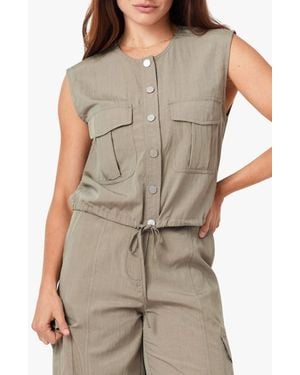 Habitual Utility Button-Up Top - Gray