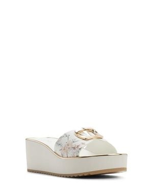 ALDO Menhaden Platform Wedge Slide Sandal - White