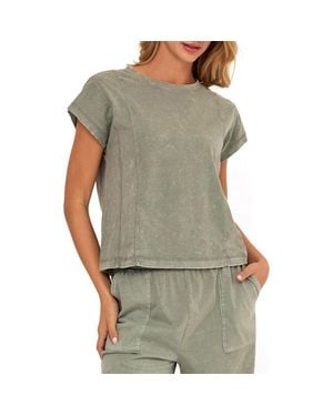 Threads For Thought Laurie Mineral Wash Seamed T-Shirt - Green