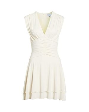 Socialite Ruched Tiered Minidress - White