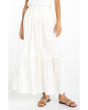 Liverpool Jeans Company Tiered Maxi Skirt - White