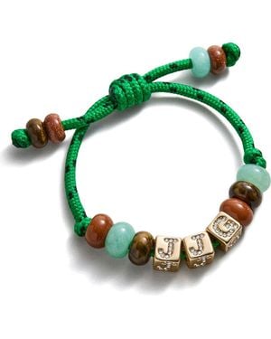 BaubleBar Block Letter Semi-Precious Bead Cord Bracelet - Green