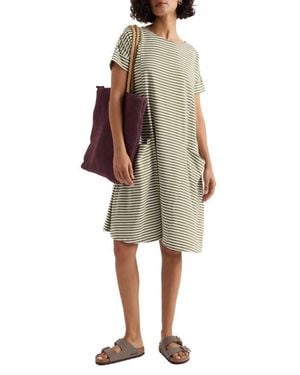 Seasalt Cornwall Mill Pool Stripe Organic Cotton Swing Dress - Natural