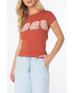 Roxy Shell Band '90S Graphic Baby Tee - Red