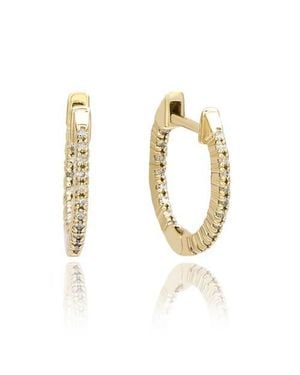 SOUZANA by Suzy Levian 14K 1/2Cttw Inside-Out Diamond Huggie Earrings - Metallic