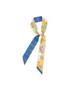 Lost Pattern El Amor Silk Twill Skinny Scarf - Blue