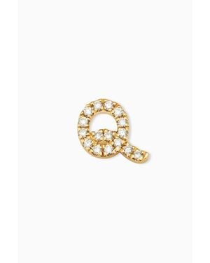 Oradina 14K Luxe Letter Diamond Initial Single Stud - Metallic