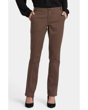 NYDJ Barbara Stretch Twill Bootcut Pants - Brown