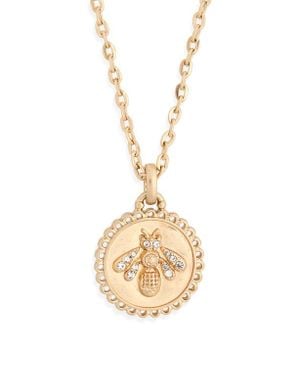BP. Bee Medallion Pendant Necklace - Metallic