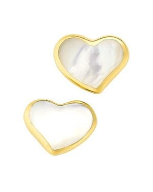 Jan Leslie Heart Stud Earring Set - Metallic