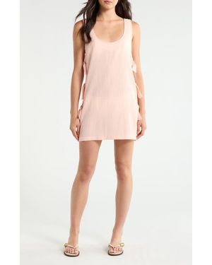 Sanctuary Side Tie A-Line Cover-Up Dress - Pink