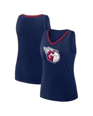 LOGO ATHLETIC Cleveland Guardians Stellar Win V-Neck Tank Top - Blue