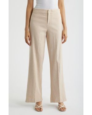 NIC+ZOE Lenox Linen Blend Wide Leg Pants - Natural