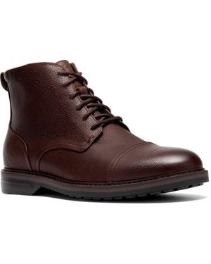 Clarks Aldwin Leather Cap Toe Boot - Brown