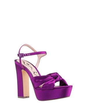 Nina Sherlee Ankle Strap Platform Slide Sandal - Purple