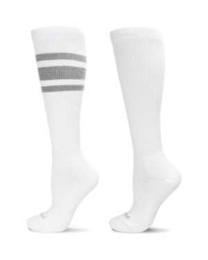 Memoi Assorted 2-Pack Knee High Compression Socks - White