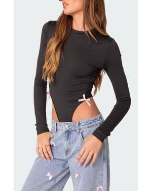 Edikted Marlo High Cut Bodysuit - Black
