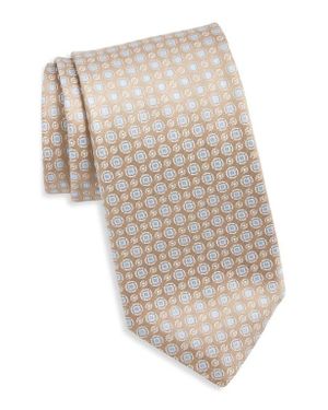 Canali Medallion Silk Tie - White