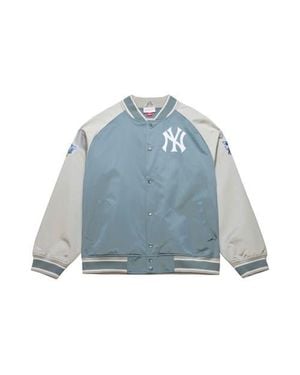 Mitchell & Ness New York Yankees Thunderstorm Head Coach Lightweight Satin Full-Snap Jacket - Blue