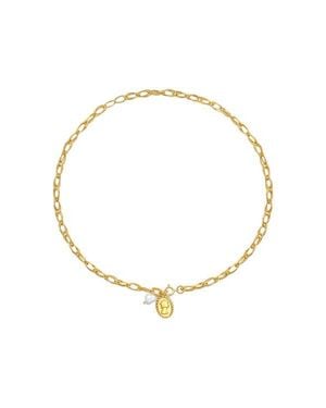 Classicharms Carved Pendant And Freshwater Pearl Necklace - Metallic
