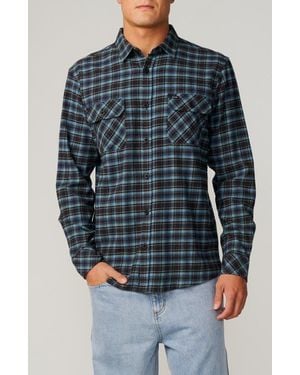 Rip Curl Check Cotton Button-Up Shirt - Blue