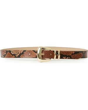 B-Low The Belt Milan Python Print Leather Belt - Brown