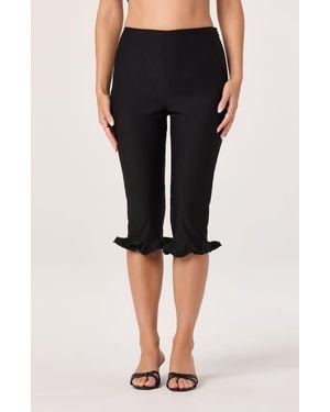 Astr Amalie Ruffle Capris - Black
