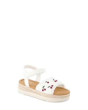 TOMS Kids' Diana Espadrille Ankle Strap Platform Wedge Sandal - Natural