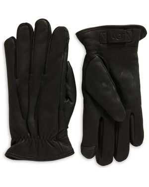 UGG 3 Point Leather Gloves - Black