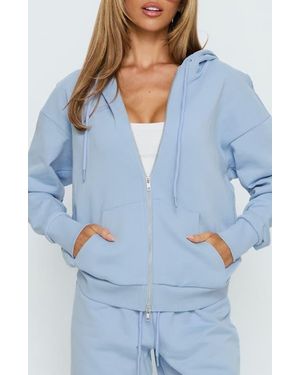 Princess Polly All Day Full Zip Hoodie - Blue