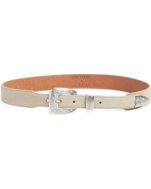The Great Stetson The Western Narrow Suede Belt - Brown