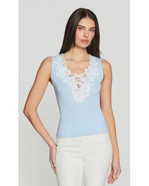 Generation Love Elna Lace Combo Top - Blue