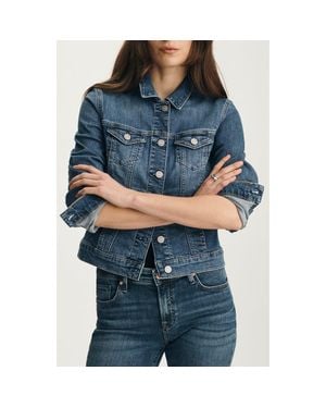Mavi Samantha Crop Denim Trucker Jacket - Blue