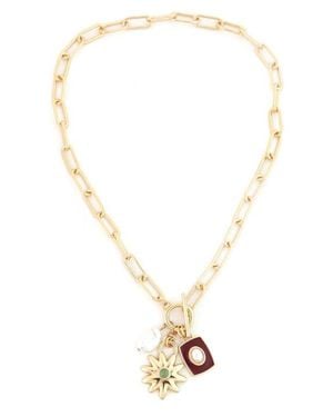 Panacea Faux Pearl Charm Pendant Necklace - White