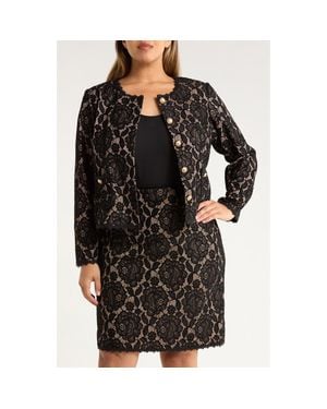 Tahari Bonded Lace Jacket - Black
