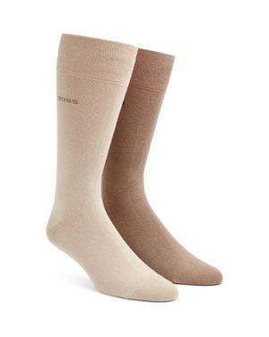 BOSS Assorted 2-Pack Solid Dress Socks - Brown