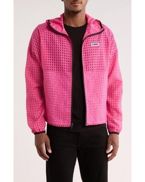Pleasures System Plaid Hooded Jacket - Pink