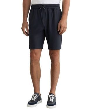 Reiss Ajay Seersucker Drawstring Shorts - Blue