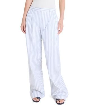 Twp Sulli Ticking Stripe Cotton Pants - Blue