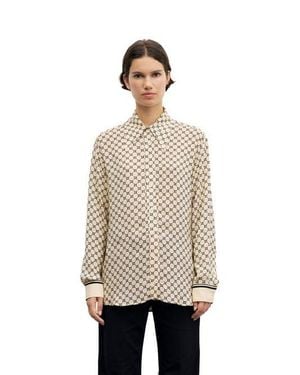 Gerard Darel Jimi Geometric Fluid Shirt - Natural