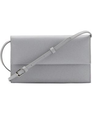 Mango Faux Leather Crossbody Bag - Gray