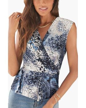 Lascana Wrap Look Top - Blue