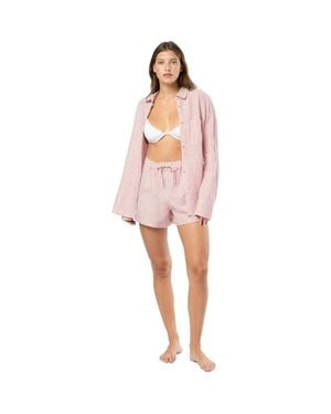 Onia Air Linen Elastic Drawstring Short - Pink