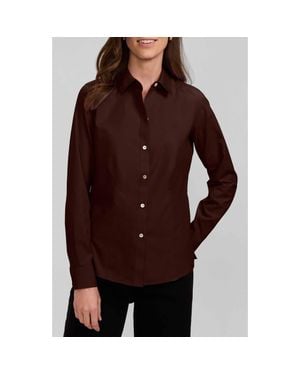 Foxcroft Dianna Non-Iron Cotton Shirt - Brown