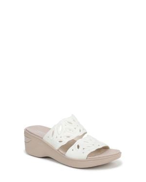 LifeStride Delight Platform Wedge Slide Sandal - White